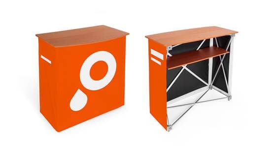 Produktbild Messetheken Textil Vorderseite Ruckseite