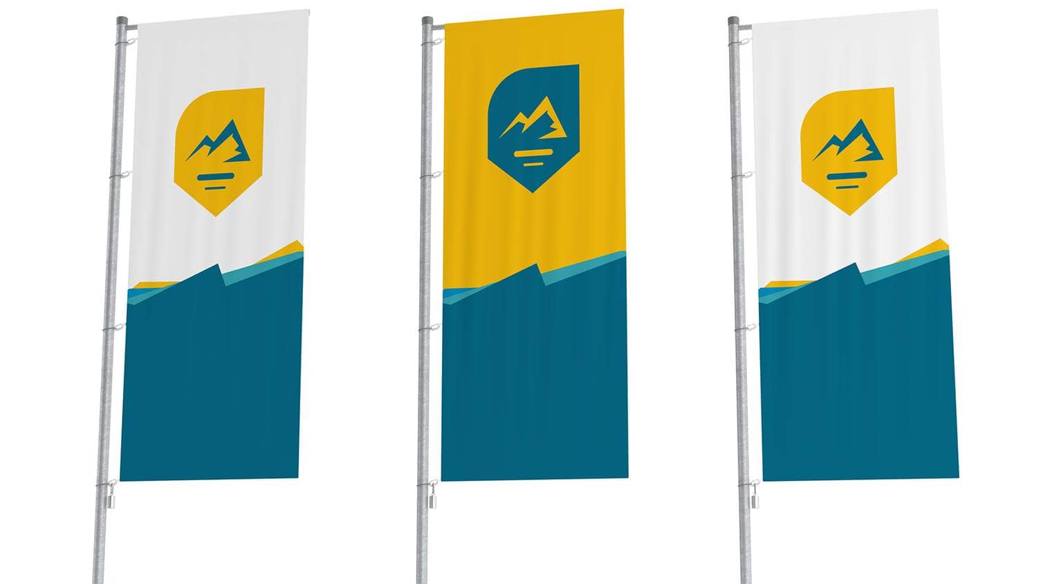 Hissfahnen mit Ausleger